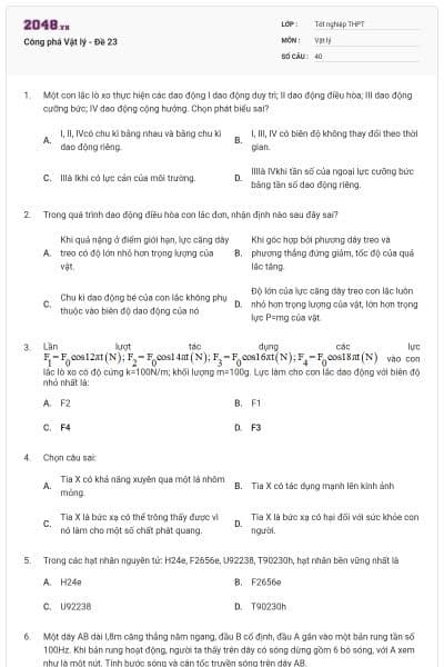 Công phá Vật lý - Đề 23