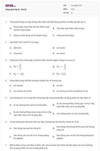 Công phá Vật lý - Đề 25