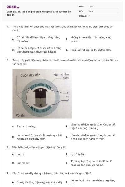 Cách giải bài tập Động cơ điện, máy phát điện cực hay có đáp án