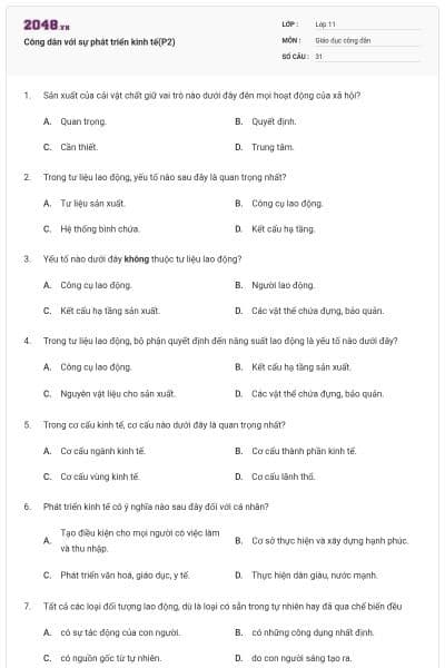 Công dân với sự phát triển kinh tế(P2)