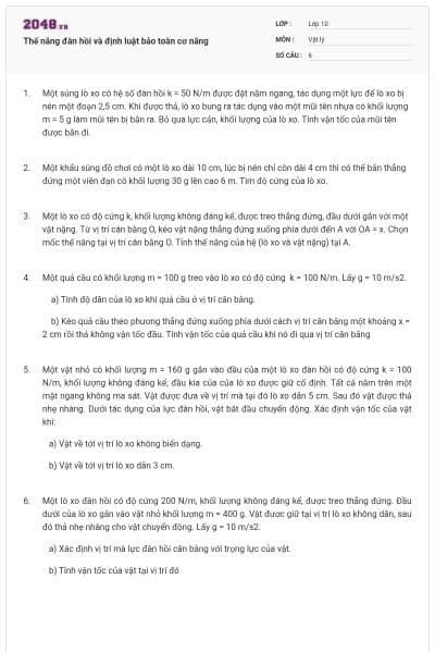 Thế năng đàn hồi và định luật bảo toàn cơ năng