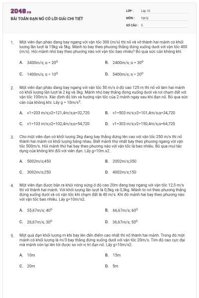 BÀI TOÁN ĐẠN NỔ CÓ LỜI GIẢI CHI TIẾT