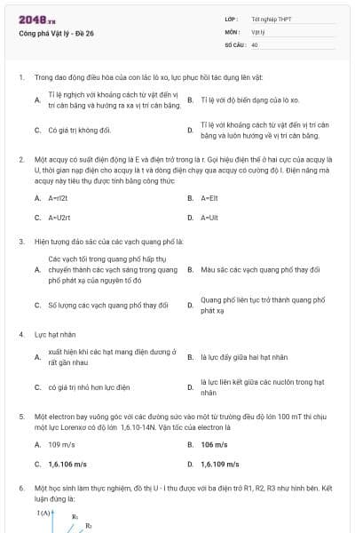 Công phá Vật lý - Đề 26