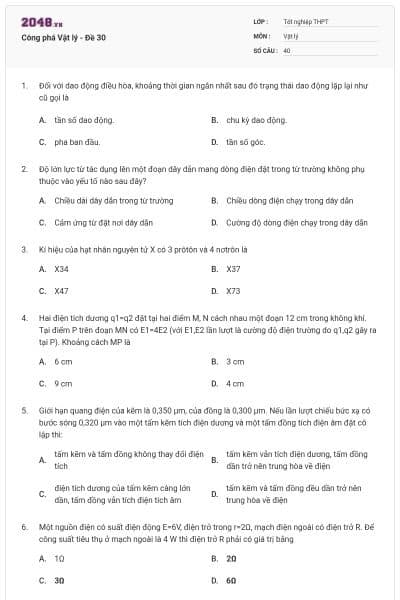 Công phá Vật lý - Đề 30