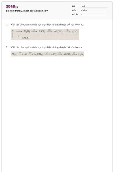 Bài 18.5 trang 23 Sách bài tập Hóa học 9