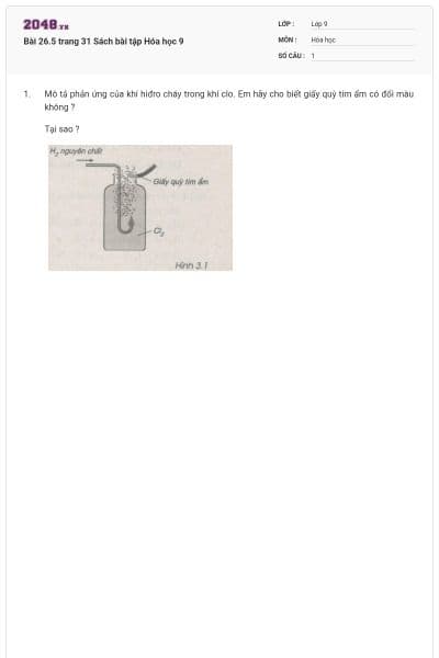 Bài 26.5 trang 31 Sách bài tập Hóa học 9