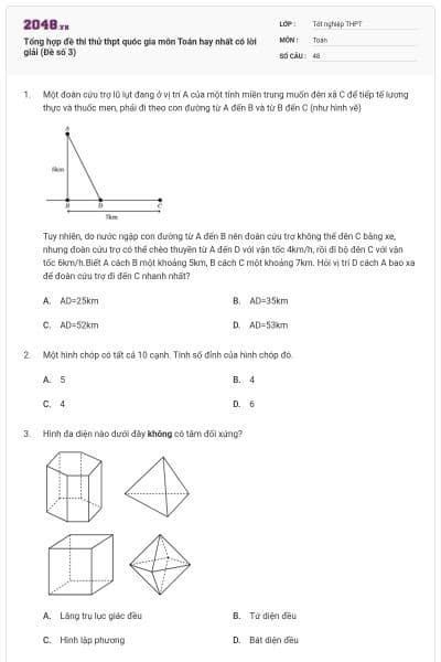 Tổng hợp đề thi thử thpt quóc gia môn Toán hay nhất có lời giải (Đề số 3)