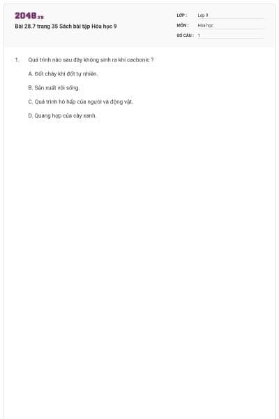 Bài 28.7 trang 35 Sách bài tập Hóa học 9