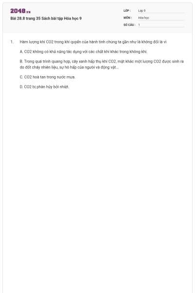 Bài 28.8 trang 35 Sách bài tập Hóa học 9