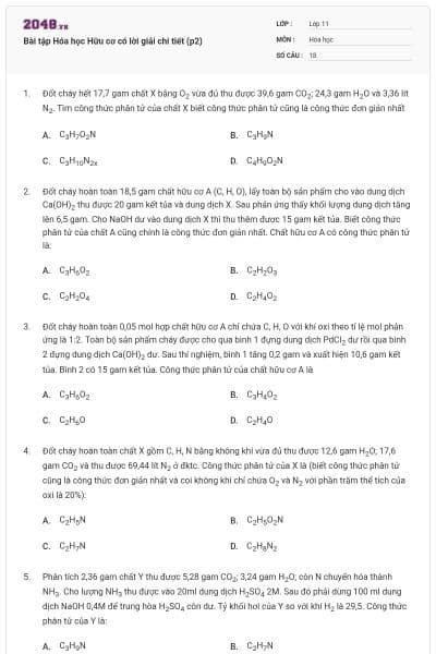 Bài tập Hóa học Hữu cơ có lời giải chi tiết (p2)