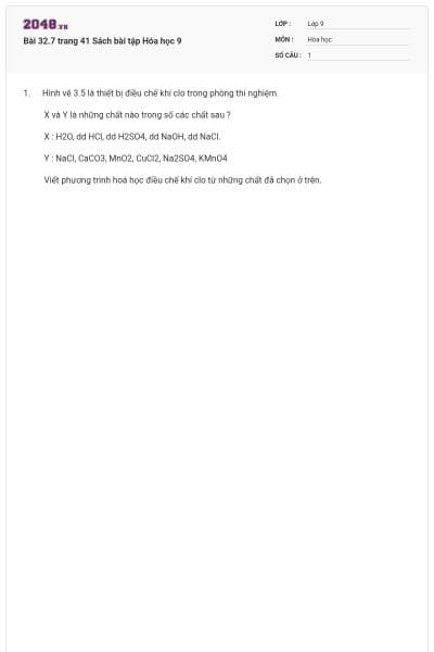 Bài 32.7 trang 41 Sách bài tập Hóa học 9