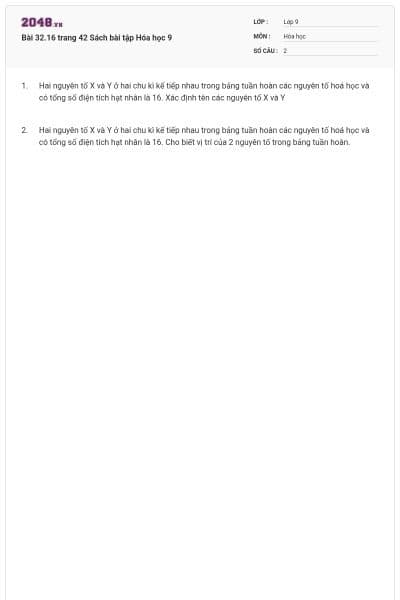 Bài 32.16 trang 42 Sách bài tập Hóa học 9