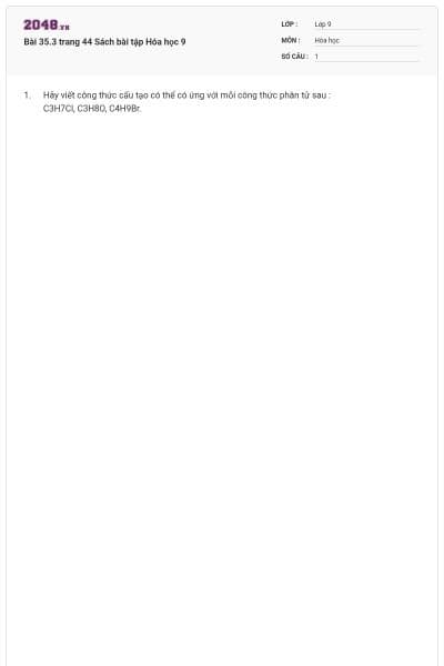 Bài 35.3 trang 44 Sách bài tập Hóa học 9