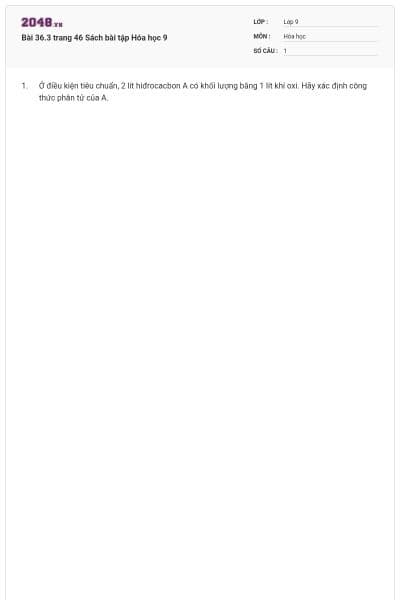Bài 36.3 trang 46 Sách bài tập Hóa học 9