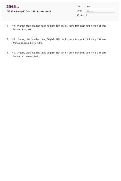 Bài 36.4 trang 46 Sách bài tập Hóa học 9