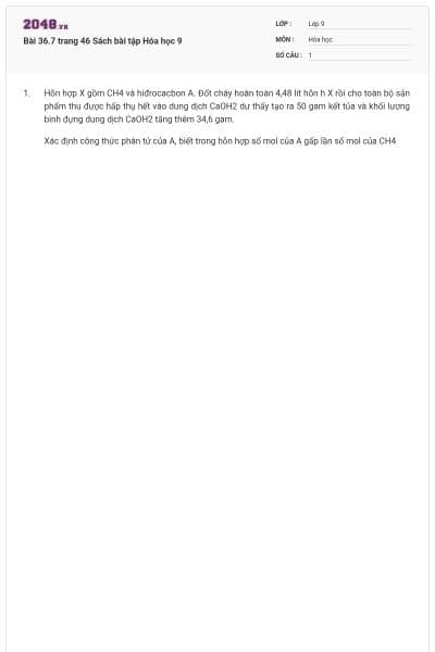 Bài 36.7 trang 46 Sách bài tập Hóa học 9