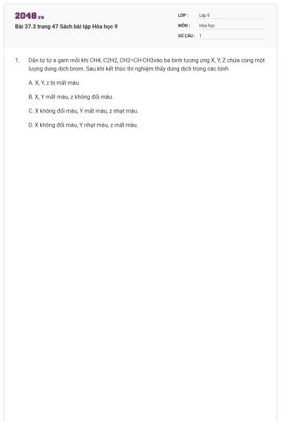 Bài 37.3 trang 47 Sách bài tập Hóa học 9
