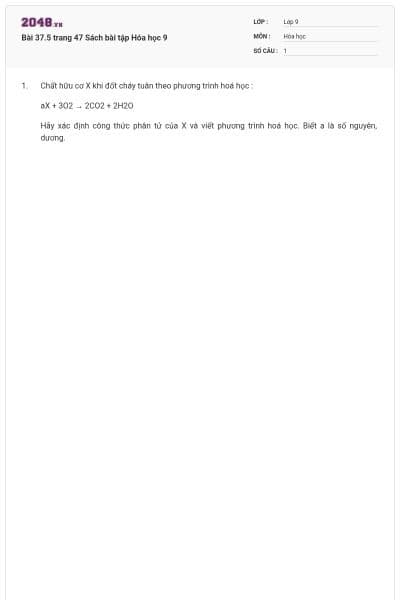 Bài 37.5 trang 47 Sách bài tập Hóa học 9