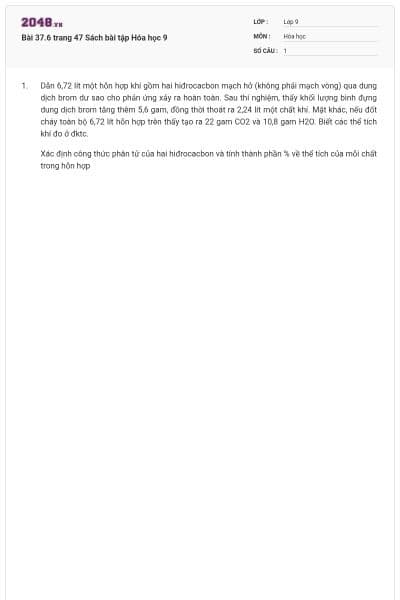 Bài 37.6 trang 47 Sách bài tập Hóa học 9