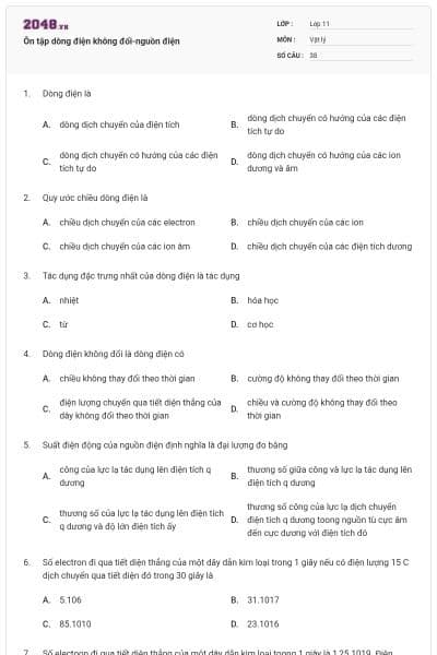 Ôn tập dòng điện không đổi-nguồn điện