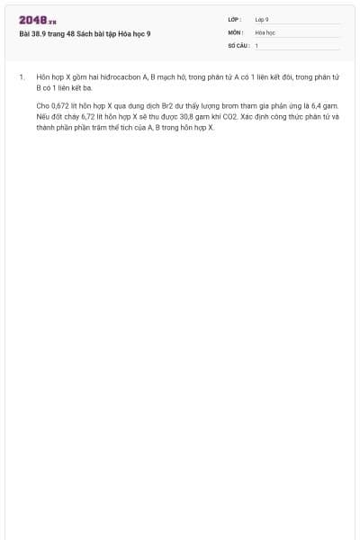 Bài 38.9 trang 48 Sách bài tập Hóa học 9
