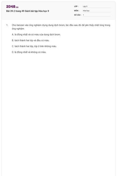 Bài 39.2 trang 49 Sách bài tập Hóa học 9