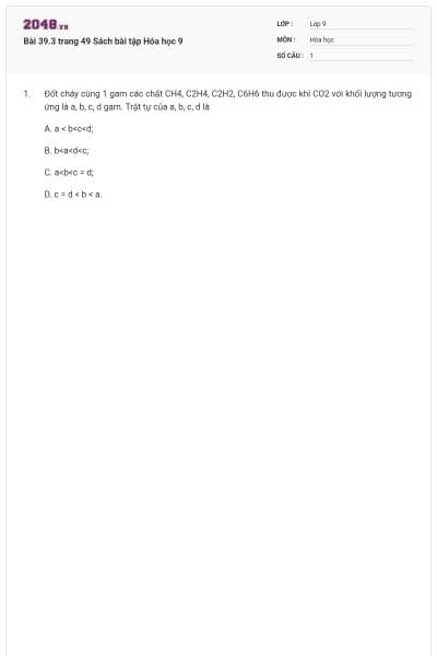 Bài 39.3 trang 49 Sách bài tập Hóa học 9