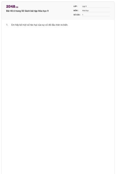 Bài 40.6 trang 50 Sách bài tập Hóa học 9