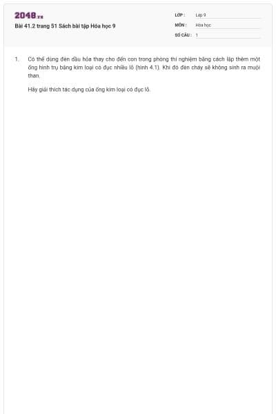 Bài 41.2 trang 51 Sách bài tập Hóa học 9