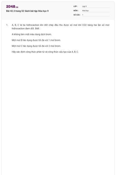 Bài 42.3 trang 52 Sách bài tập Hóa học 9