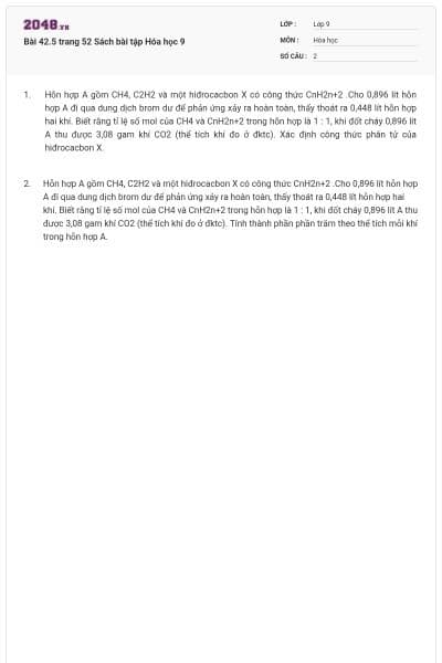 Bài 42.5 trang 52 Sách bài tập Hóa học 9