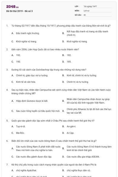 Đề thi thử 2019 - Đề số 3
