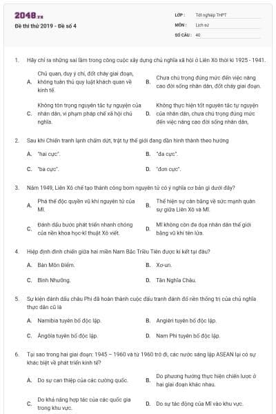 Đề thi thử 2019 - Đề số 4