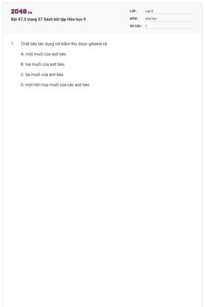 Bài 47.3 trang 57 Sách bài tập Hóa học 9