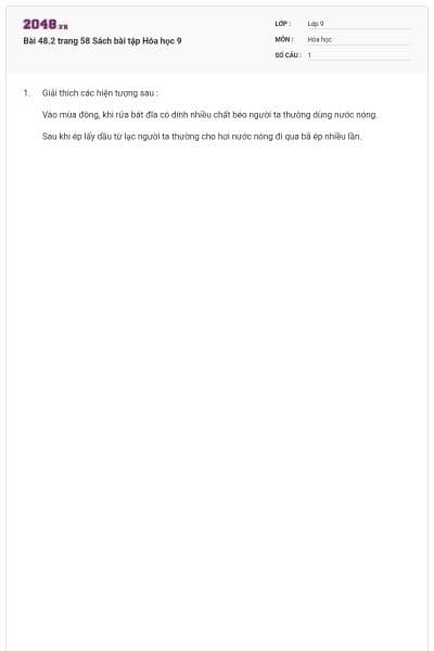 Bài 48.2 trang 58 Sách bài tập Hóa học 9