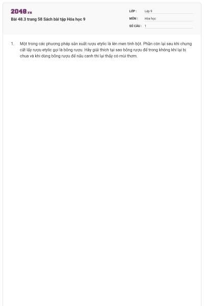 Bài 48.3 trang 58 Sách bài tập Hóa học 9