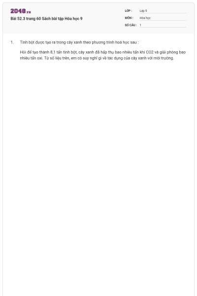 Bài 52.3 trang 60 Sách bài tập Hóa học 9