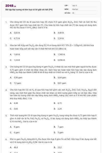 Bài tập Đại cương về kim loại có lời giải chi tiết (P4)