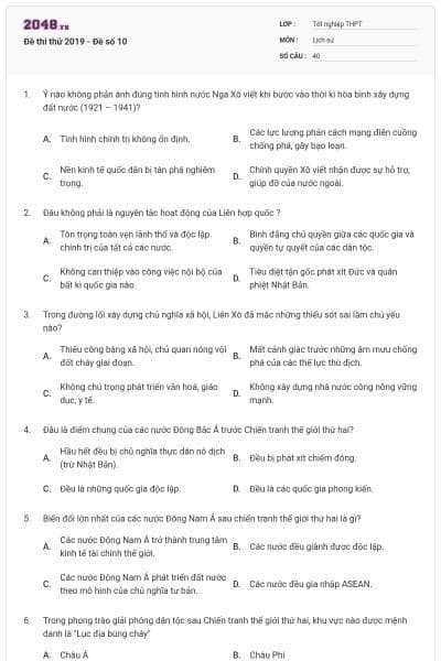 Đề thi thử 2019 - Đề số 10