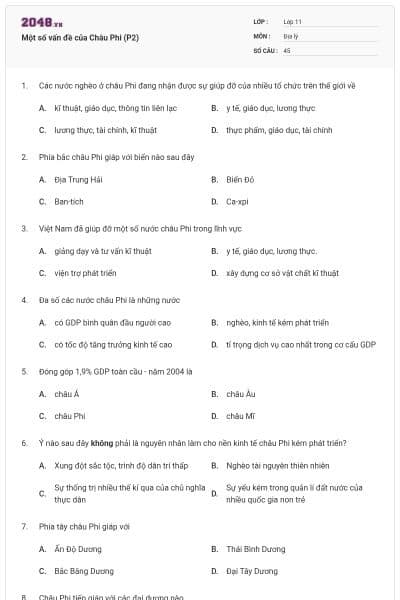 Một số vấn đề của Châu Phi (P2)