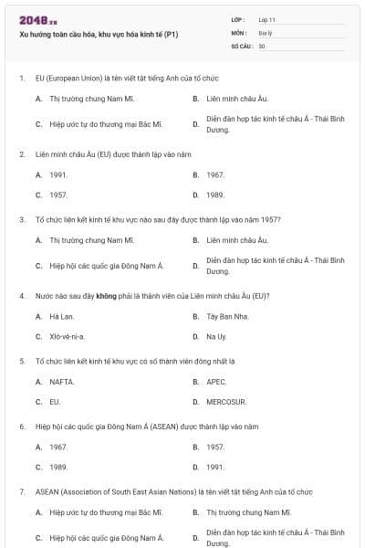 Xu hướng toàn cầu hóa, khu vực hóa kinh tế (P1)