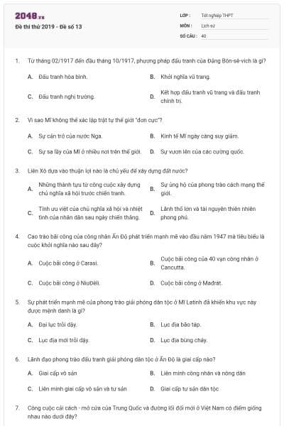 Đề thi thử 2019 - Đề số 13