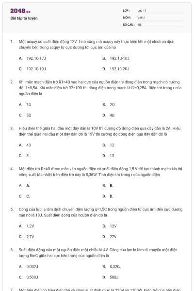 Bài tập tự luyện