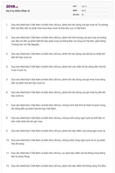 Địa lí tự nhiên (Phần 2)