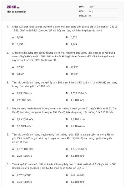 Một số dạng toán