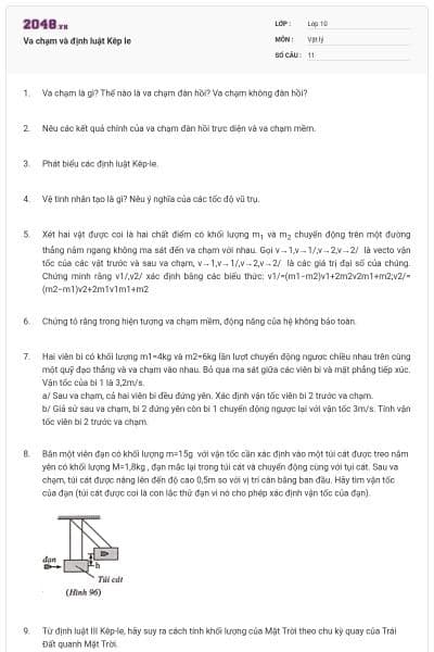 Va chạm và định luật Kêp le