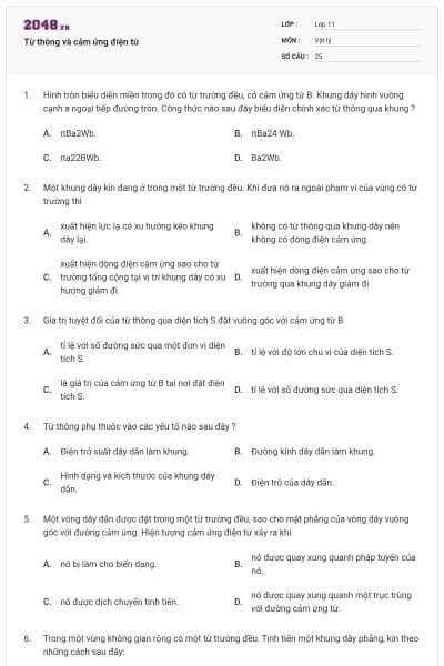 Từ thông và cảm ứng điện từ