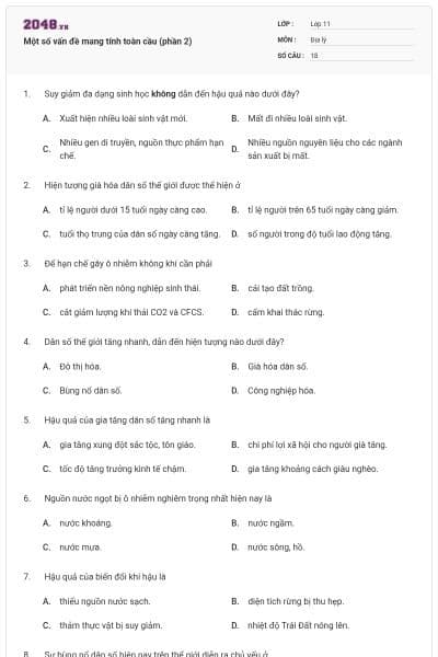 Một số vấn đề mang tính toàn cầu (phần 2)