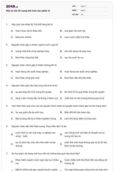 Một số vấn đề mang tính toàn cầu (phần 3)