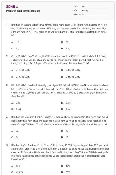 Phản ứng cộng Hidrocacbon(p1)